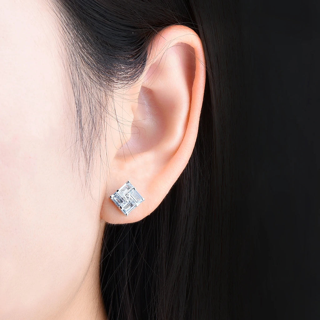 Aquamarine Sterling Silver Stud Earrings