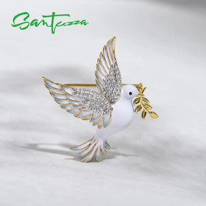 Silver Dove Brooch