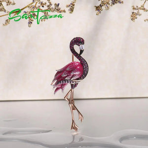 Flamingo Brooch (Sterling Silver)