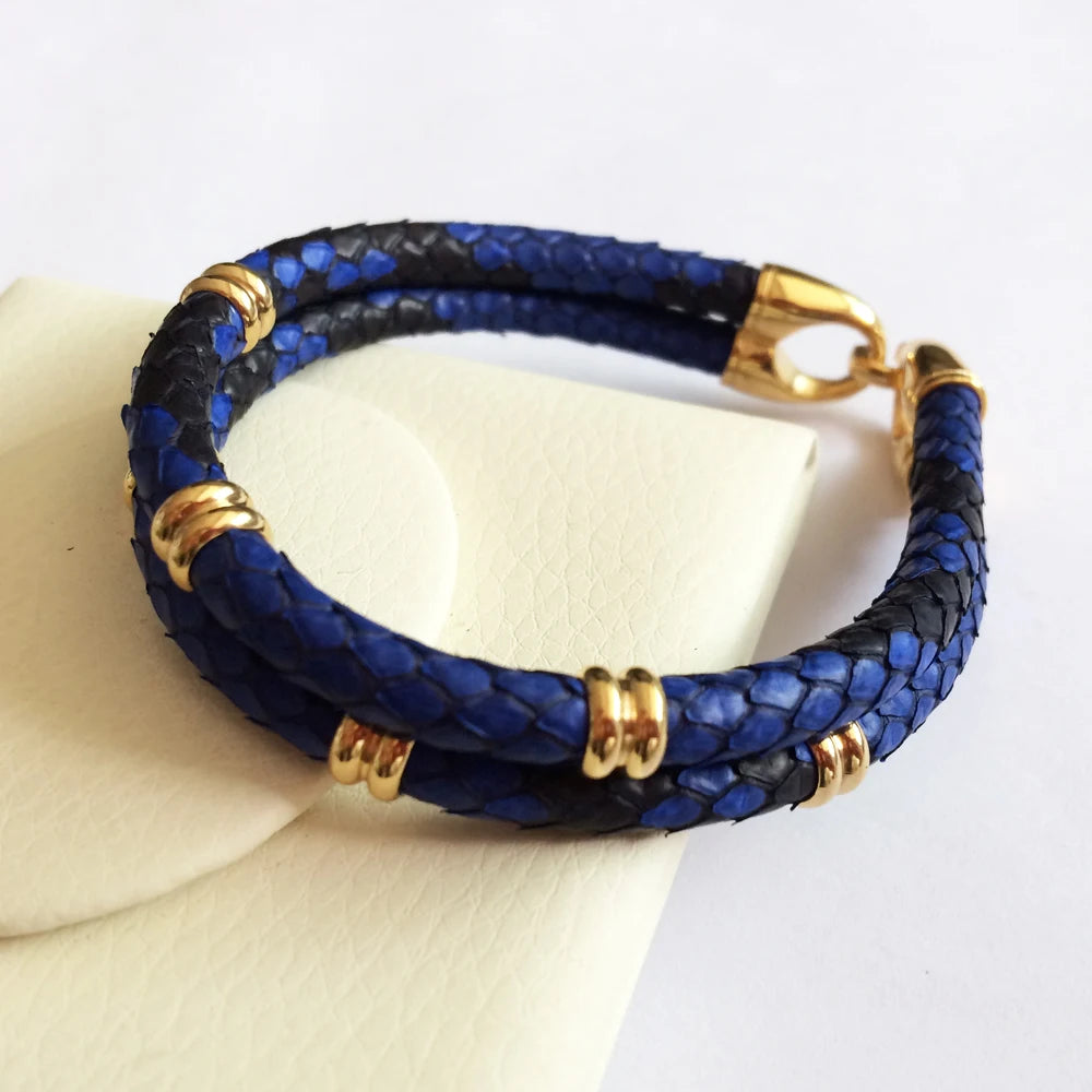 Black Python Leather Bracelets