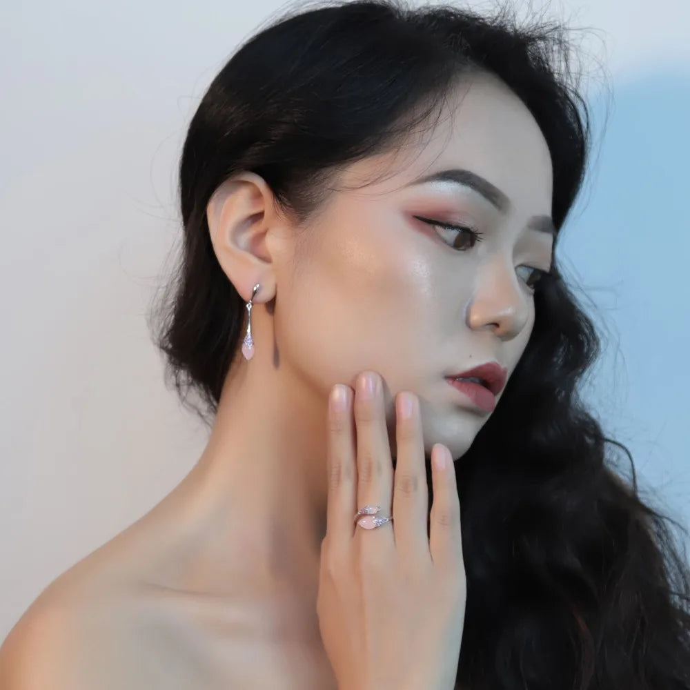 Natural Pink S925 Sterling Earrings