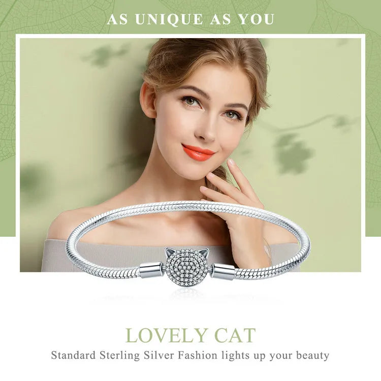 Lovely Cat Authentic 925 Sterling Bracelets