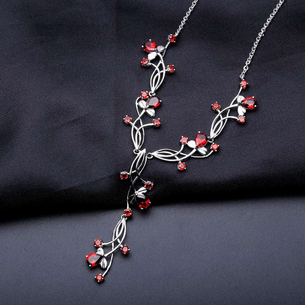 Red Garnet Sterling Necklace USA