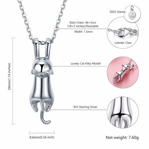 Cat Kitty 925 Sterling Necklaces