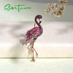 Flamingo Brooch (Sterling Silver)