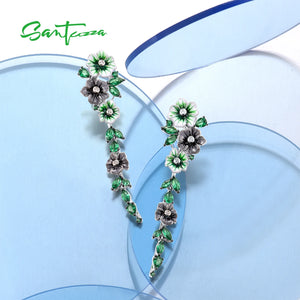 Flower Bloom 925 Silver Earrings