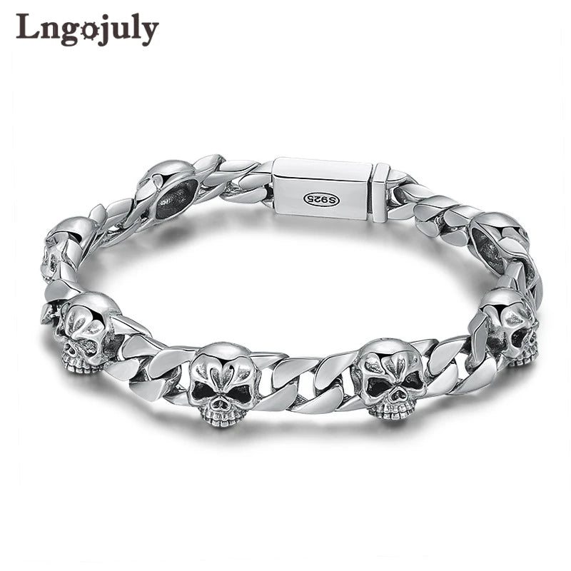 Men's Sterling Skull Bracelet