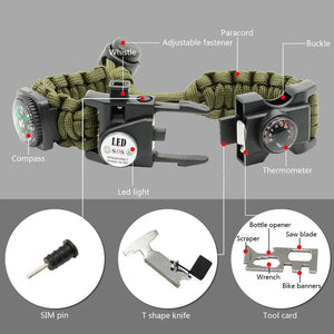 Outdoor Survival LED Paracord Bracelet