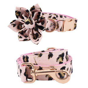 PET Pink Leopard Collar Set for Girls