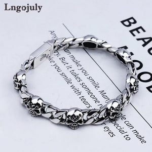 Men's Sterling Skull Bracelet