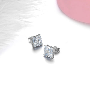 Aquamarine Sterling Silver Stud Earrings