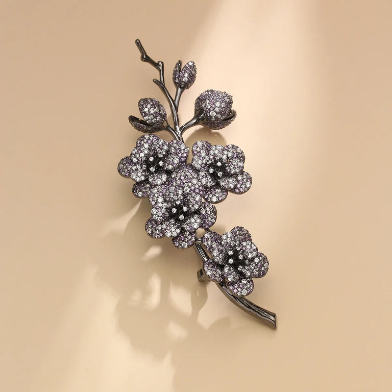 French Blossom Branch Brooch