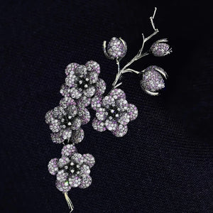 French Blossom Branch Brooch