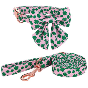 St Patrick Dog Collar with Bow