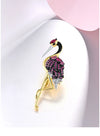 Pink Ruby Flamingo Brooch (Sterling Silver)