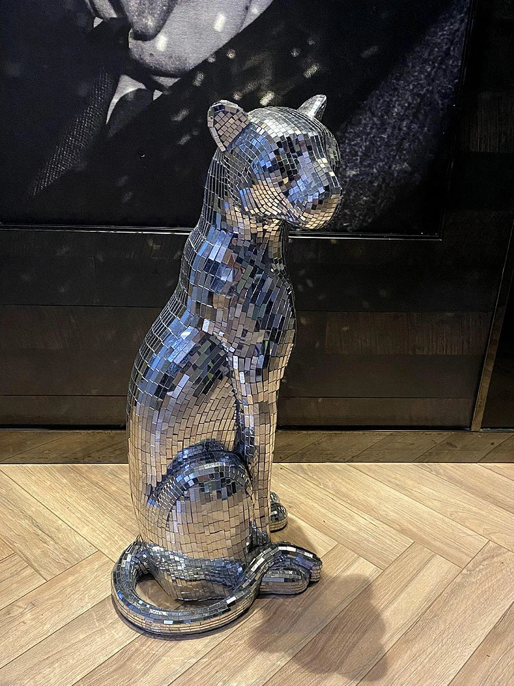 Cheetah Floor Statue Decor