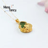 Natural 18k Gold Hetian Jasper Lucky Necklace