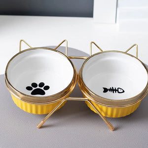 Pet Ceramic Raised Food Bowls