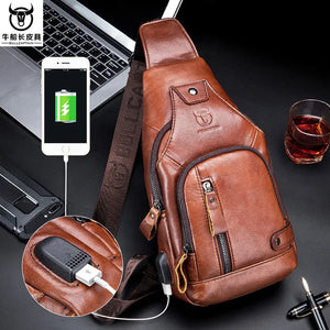 Men's Leather Chest Bag