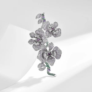 Elegant Purple Orchid Brooch