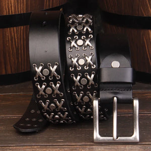 Male Rivet Leather Belts