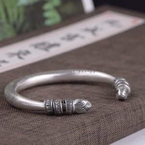 Tibetan Sterling Silver Cuff Bracelet