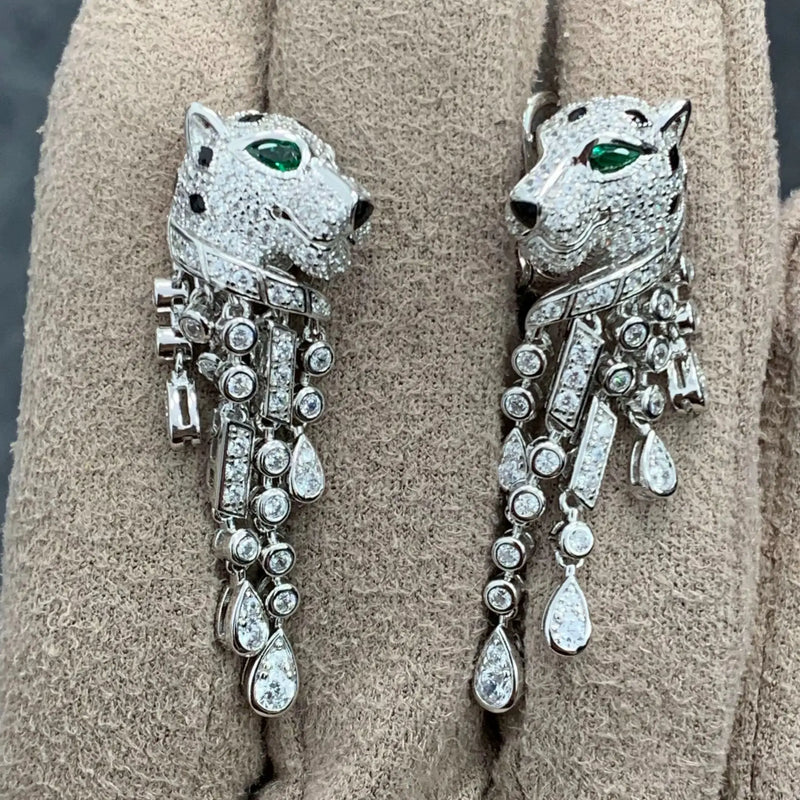 Leopard Sterling Designer Earrings