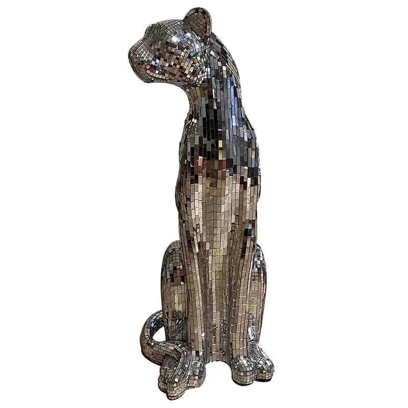 Cheetah Floor Statue Decor