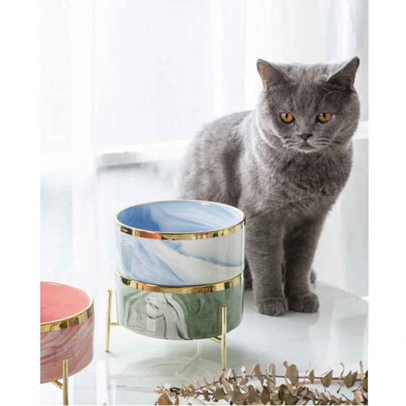 Marble Ceramic Pet Food Bowls