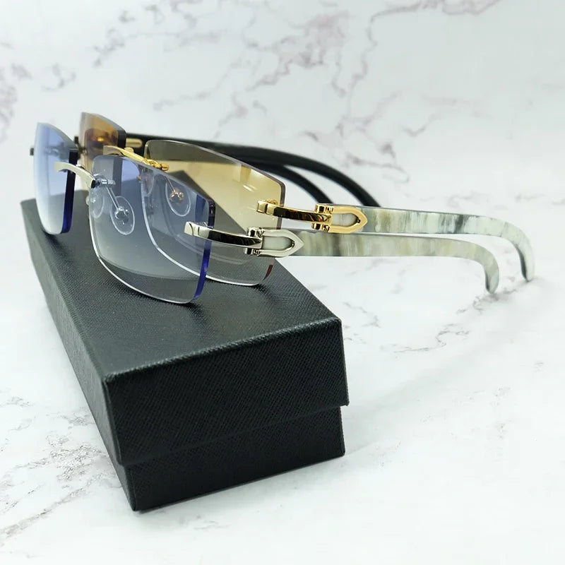 Marble Buffalo Horn Sunglasses