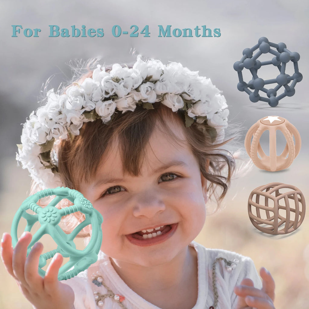 Baby Silicone Teether Ball (BPA Free)