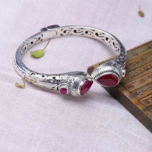 Crystal S925 Sterling Bracelet (Green/Red)