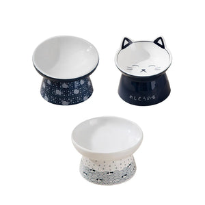 Ceramic Raised Cat Food Bowls