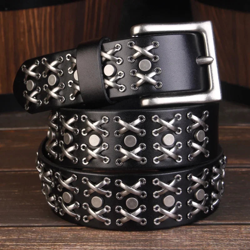 Male Rivet Leather Belts