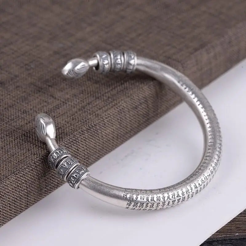 Tibetan Sterling Silver Cuff Bracelet