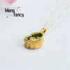 Natural 18k Gold Hetian Jasper Lucky Necklace