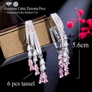 Pink Silver Fashion Earrings