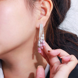 Pink Silver Fashion Earrings