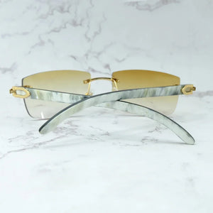 Marble Buffalo Horn Sunglasses