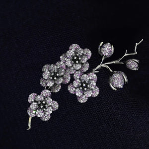 French Blossom Branch Brooch