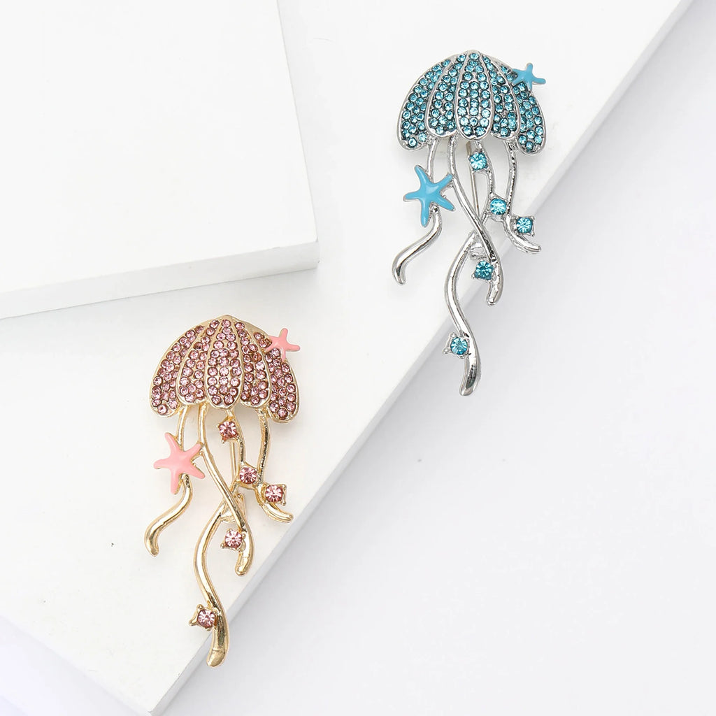 Jellyfish Starfish Brooches