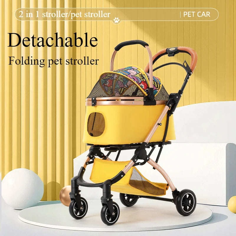 Pet Bassinet Detachable Stroller