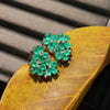 Green Flower Sterling Gemstone Earrings