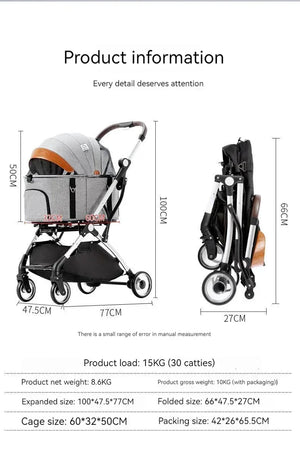 Pet Foldable Stroller (Detachable)