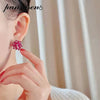 Vintage Ruby 925 Sterling Flower Earrings