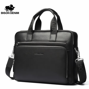 BISON Men's - Leather Briefcase