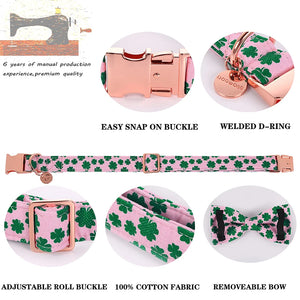 St Patrick Dog Collar with Bow