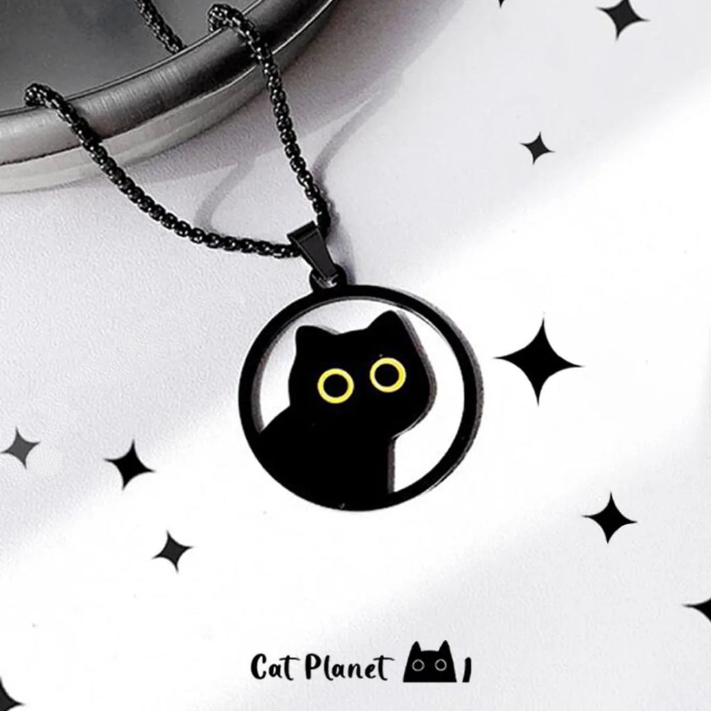 Black Cat Planet Necklace