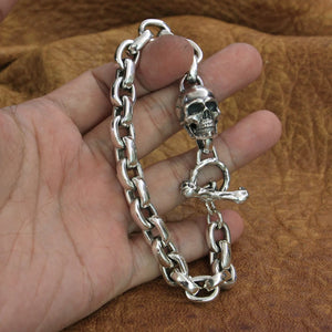 Sterling 925 Skull Men's Bracelet