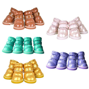 Warm Winter Pet Shoes for Winter (4 Pcs/Set)